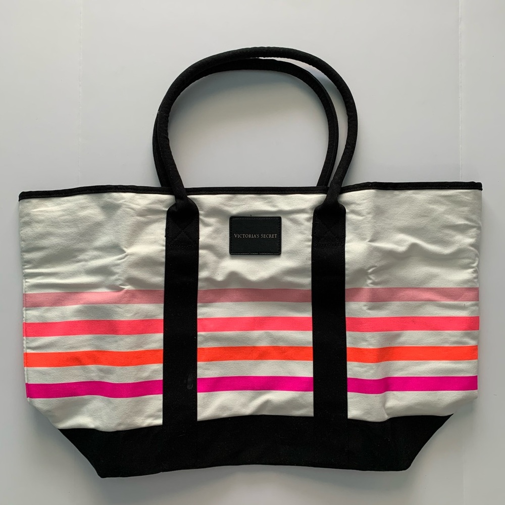Victoria’s Secret Stripe Canvas Beach Tote